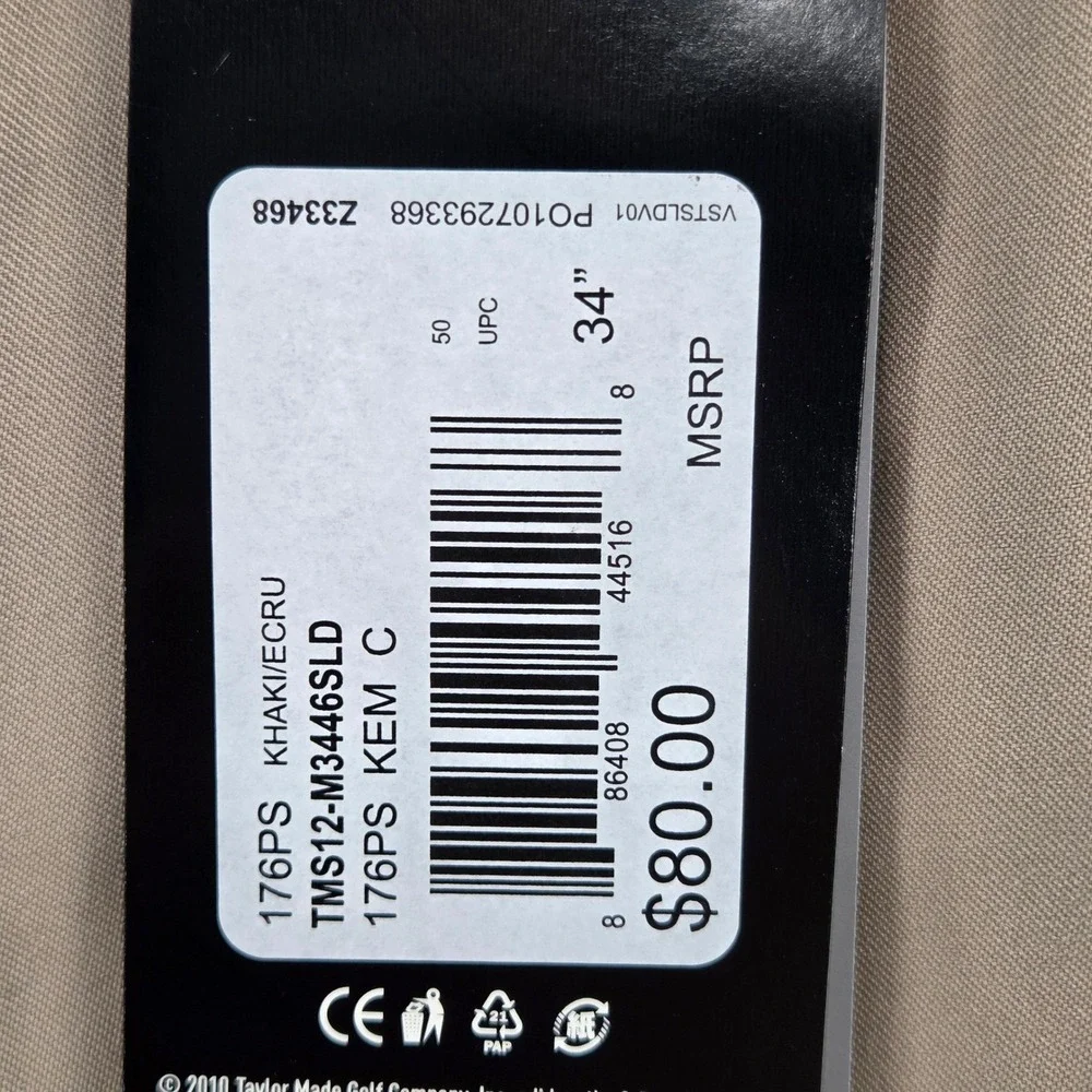 Adidas NEW Men 34 x 38 Tall Chino Pants Khaki Climalite Flat Front Performance‎